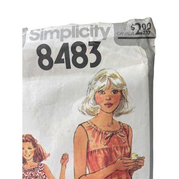 70s Simplicity 8483 Sewing Pattern Size 12 Misses Dress Top Pants Shorts CUT - Picture 2 of 7